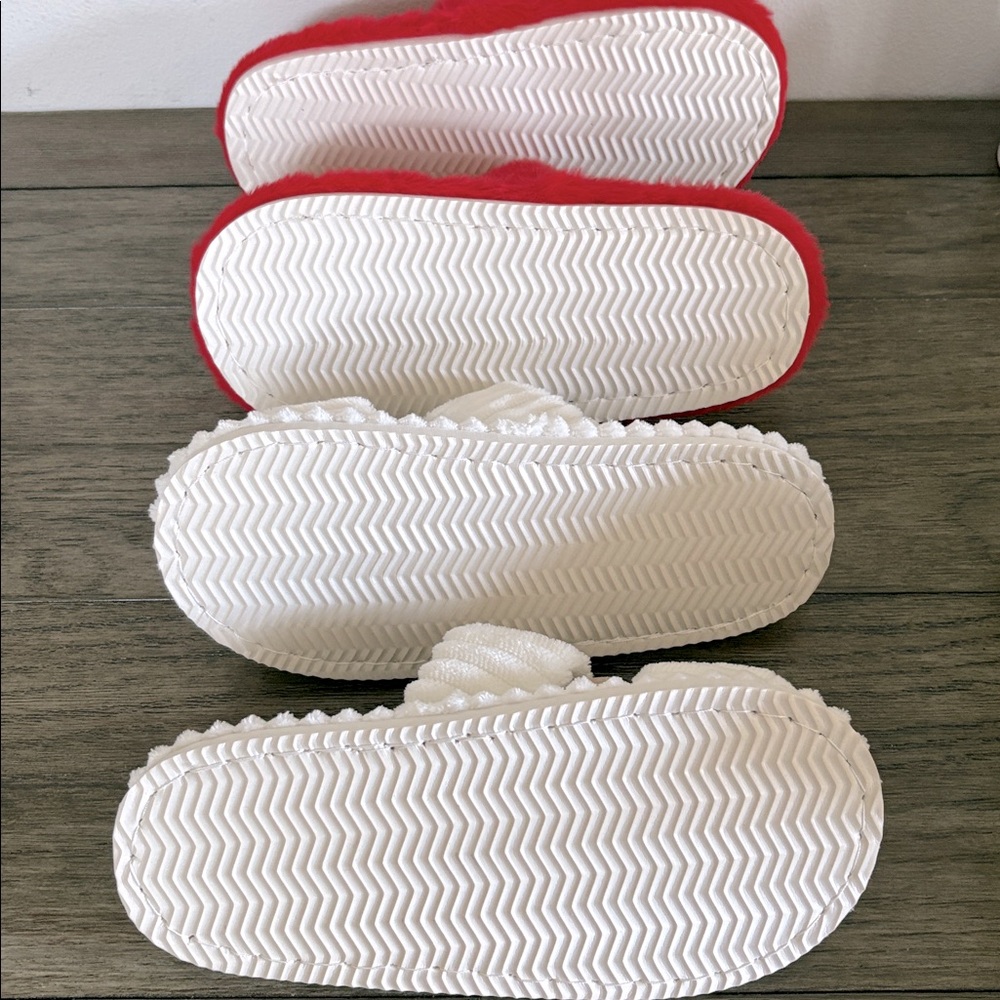 Lot of 2x NEW Furry Soft Double Strap Slip-On Slide Slippers Women’s Sz 10/11 - Picture 10 of 10